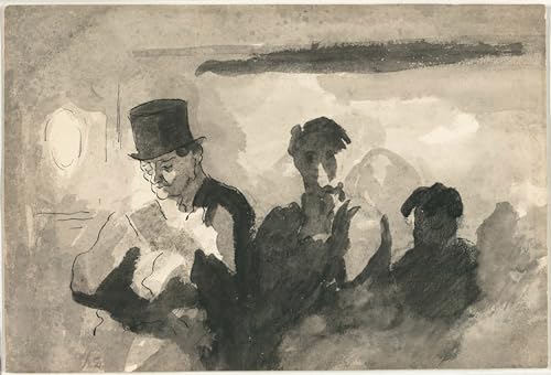 Peinture poster Daumier voiture troisieme classe graffiti deco murale 60x90