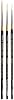 KINGART B-072 Premium 3 pc. Original Gold 9375 Series MID-Length Liner Artist Brush Set, Synthetic Golden Taklon for Acrylic, Oil, Watercolor and Gouache Paint, Short Handle, 3 Sizes: 100, 1, 2