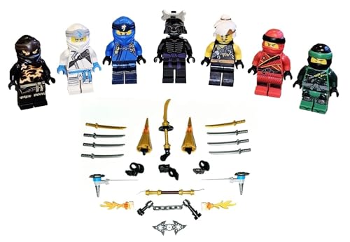LEGO Ninjago Figuren 7er Set. Der Kampf gegen Garmadon mit Jay - Kai - Cole - Lloyd - Master WU
