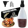 Silicone Pastry Brush, All-in-One Slicone Basting Brush with Sauce Bottle, Heat Resistant BBQ Accessories and Cooking Gadgets, BPA-Free Oil Dispenser for Cooking, Baking, Grilling (Black)