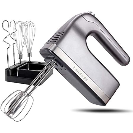 DmofwHi 9-Speed Hand Mixer Electric with Timer and Digital Screen, Kitchen Handheld Mixer with Storage Case and 6 Stainless Steel Attachments  