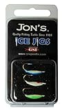 Catchmore Jon's Ice Jigs, Moon Glow, Three Packs (3 per pk) #8 Hook, Blue, Glow, Green Glow #JIJ2-8-3P