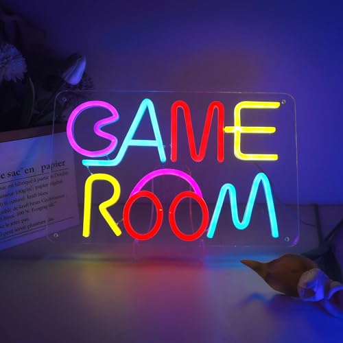 Image of ENUOLI Game Neon Sign Dimmable Game Room LED Light Powered by USB with Switch Colorful Neon Sign for Wall Decor Light for Kids Teens Boys Room Boy Gift