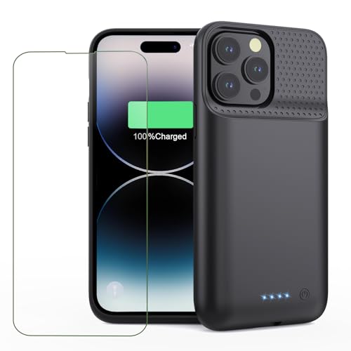 Feob Battery Case for iPhone 14 Pro Max/14 Plus/13 Pro Max [2026 Upgraded] 8600mAh Ultra-Slim Portable Extended Charger Cover for iPhone 13 Pro Max/14 Pro Max/14 Plus Charging Case (6.7 Inch)-Black