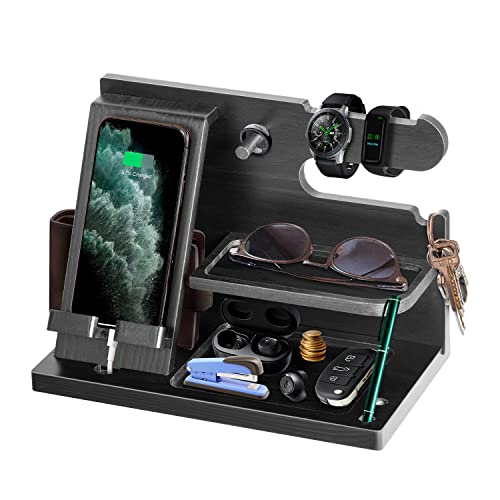 Geschenke für Männer Weihnachten Holz Telefon Dockingstation Uhren Geldbörsen Nachttisch...
