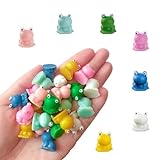 yaartz 25 figuras en miniatura de rana de resina para jardín de hadas, terrario, manualidades, decoración de paisaje, multicolor