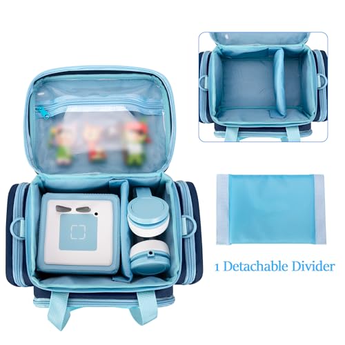 LoDrid Tragetasche kompatibel mit Toniebox 1/2, Aufbewahrungstasche Organizer für Audio-Player-Set und Zubehör mit Griff und Schultergurt, Blau, nur Tasche (patentiertes Design)