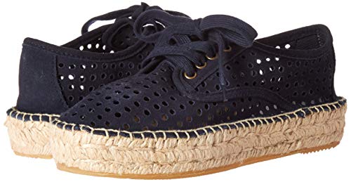 Bayton Puravida mocassim feminino de camurça azul marinho, Azul marino, 10