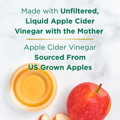 Nature's Bounty Apple Cider Vinegar Gummies - Energy & Metabolism Supplements - Unfiltered Liquid Acv With The Mother, Non-Gmo, Vegetarian, Vitamin B12, Beet Root, Pomegranate (500 Mg, 120 Count) #TOP2