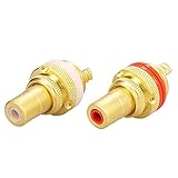 Material de aislamiento:pom 1 par de terminales RCA Jack Aislamiento de Pom Terminal de Alta frecuencia Adaptador de Enchufe RCA Terminal AV Conector Phono,Oro