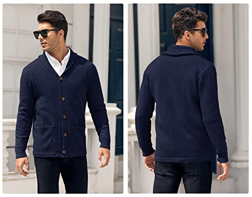 Runcati Mens Shawl Collar Cardigan Sweaters Button Down Cable Knitted Loose Fit Knitwear Open Front Sweaters Winter Outwear3