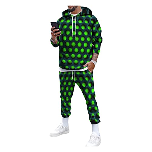 Jogging set 2 pièces pour hommes avec motif 3D sweat à capuche et pantalon casual