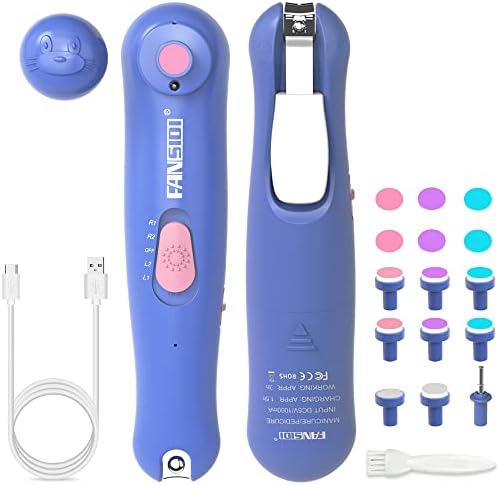 FANSIDI Rechargeable Baby Nail Trimmer Electric Safe Baby Nail File Clippers with Portable Storage Box, Whisper Quiet, Baby Gift Ideal for Newborn Infant Toddler or Adults Toes Fingernails Care