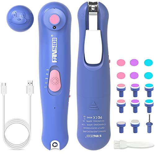 Fansidi Rechargeable Baby Nail Trimmer Electric Safe Baby Nail File Clippers With Portable Storage Box, Whisper Quiet, Baby Gift Ideal For Newborn Infant Toddler Or Adults Toes Fingernails Care #TOP3