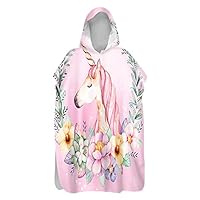 Poncho Asciugamano In Microfibra Con Cappuccio Unicorno – Per Bambini (60x80 Cm) E Adulti (75x110 Cm) – Telo Da Spiaggia E Piscina