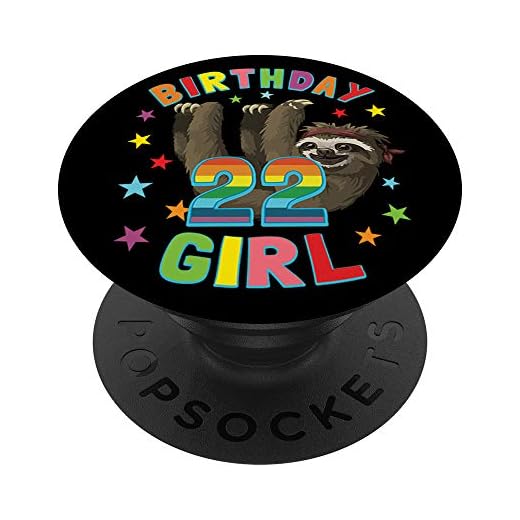 Chica 22 cumpleaños 22 años Regalo de fiesta Mujeres Pereza PopSockets Agarre y Soporte para Teléfonos y Tabletas