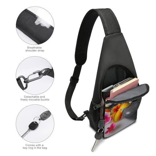 Mochila tipo bandolera deportiva Tropical Flower y Zen Stone miniatura 4