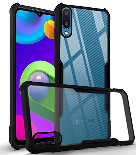 Image of Jkobi Hard PC Crystal Bumper Shockproof Back Cover Case for Samsung Galaxy M02 with Camera Protection (Matte Black)