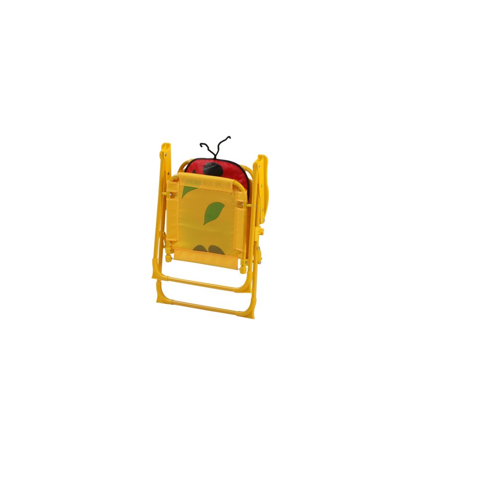 Siena Garden 672618 Marie Set pour Enfants 2 Fauteuils Pliants 1 Table + 1 Parasol Acier Motif de Coccinelle Jaune/Rouge