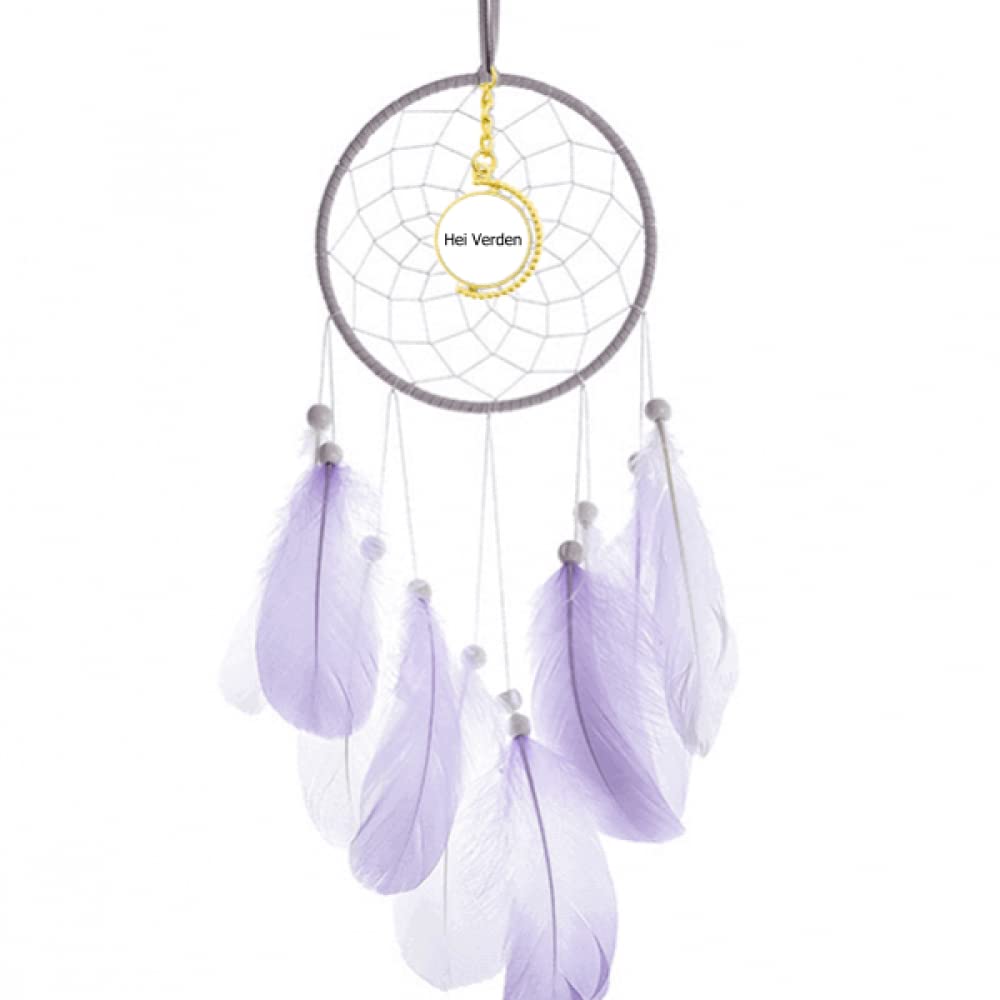 no/no Hello World Norwegian Language Dream Catcher Wall Hanging Feather Decor