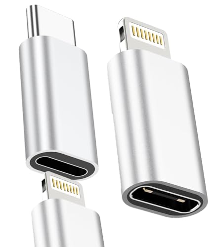 USB C Adapter to Lighting & Lighting to USB C Adapter,2 Pack Charger Connector Support 25W PD Fast Charging,Data Transfer for iPhone 15/14/13/12,for iPad Pro,for Samsung,et