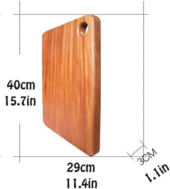 Cutting Board Rectangular Thickened Cutting Board Wooden Cutting Board Double-Sided with Handles for Meat Vegetables,40cm/15.7in