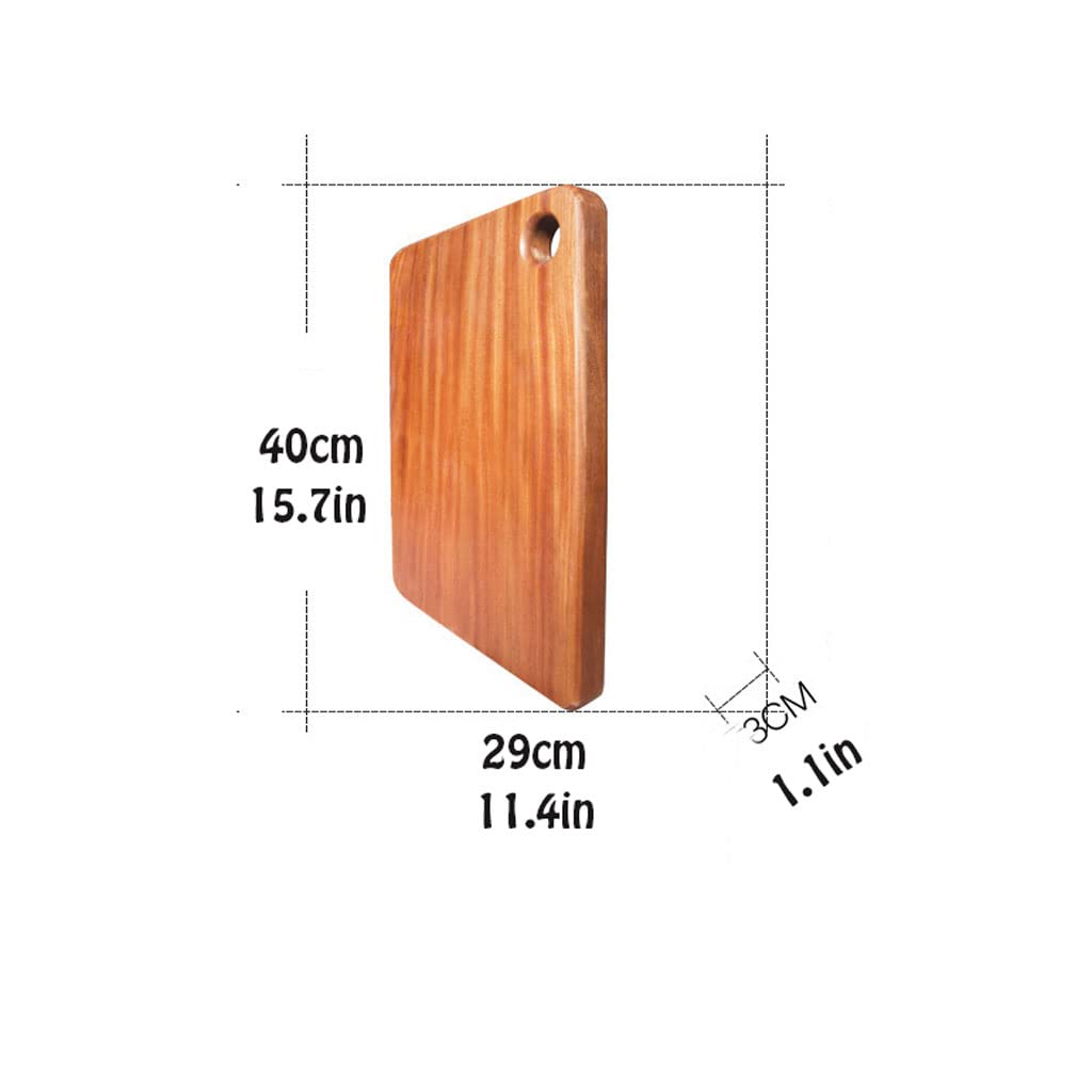 Desek do krojenia Prostokątna gruba deska do krojenia Drewniana deska do krojenia dwustronna z uchwytami do mięsa i warzyw (40 cm/15,7 cala)