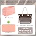 Doxo Purse Organizer Insert & Base Shaper 2pc Set, Felt Handbag & Tote Bag Fit L Speedy 30 Nererfull PM More(Pink,Medium-Combination)