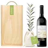 Set Gourmet Regalo Vicalanda Reserva con árbol olivo natural para plantar y vino tinto Rioja – Estuche vino regalo – Regalos originales y naturales