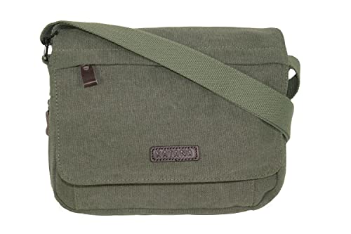 KTANA Petit sac besace sac bandoulière unisexe toile garni cuir réf 6514 (6 couleurs disponible)...