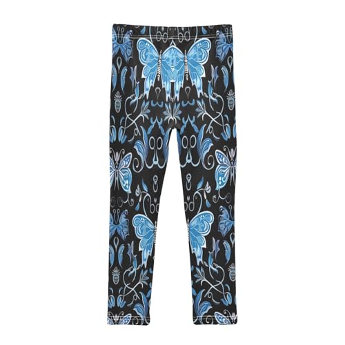 Toddler Girls Leggings Printed Yoga Pants Leggings Blue Black Butterfly for Kids2