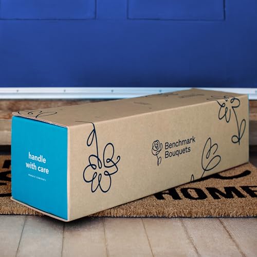 Benchmark Bouquets - Charming Roses & Alstroemeria (Glass Vase Included) - Fresh Flowers for Delivery - Gift for Graduation, Birthday, Anniversary, Sympathy, Get Well, Congratulations