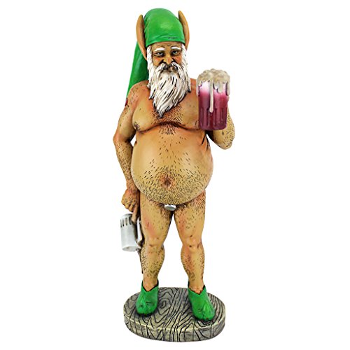 Design Toscano QM14020 Garden Gnome Statue - Otto Fully Krausened Elf Gnome - Naughty Gnomes - Drunk Gnome Statue full color - Image 3