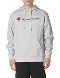 Champion Herren Sweatshirt Graphic Powerblend Fleece Hood, Oxford Grey/Champion Script, XXL