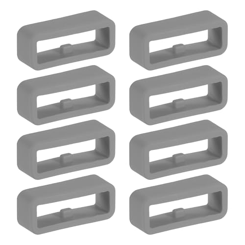 PATIKIL Watch Band Holder Loop, 8 Pcs Universal Silicone Watch Replacement Band Strap Keeper Parts for Smart Sport, Light Gray (18mm)