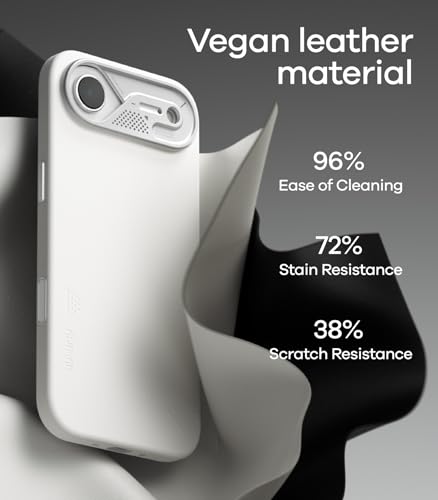 Image of Aulumu A17 Vegan Leather iPhone Air Case | Camera Control | Luxury Comfort | Compatible with MagSafe | Complete Wrap-Around - Black
