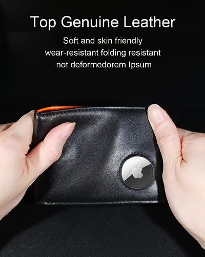 Mens Wallet with AirTag Holder, Bifold Genuine Leather Rfid Blocking AirTag Wallet with Cash Slots 9 Card Holders & ID Window, Compatible Apple Airtag Wallet Gifts for Men, Blue Inner3