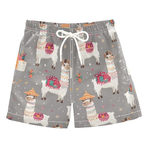 senya Alpaca with Hat Boys Swim Trunks Toddler Shorts Swimwear Boardshorts Multicoloured