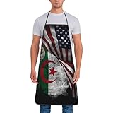 Amerika Und Algerien Algerische Flagge Unisex Kochschürze Wasserdicht Schürze Verstellbare Latzschürze Für Küche Restaurant Kochen