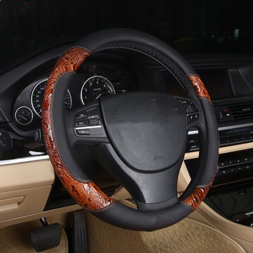 Steering-Wheel-CoverAnti-Slip-CoverCrocodile-Grain-Leather