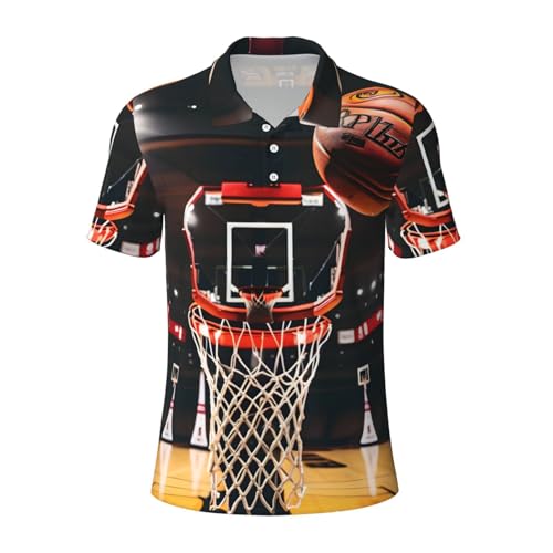 Polo imprimé basket-ball homme : confort haut de gamme en maille légère