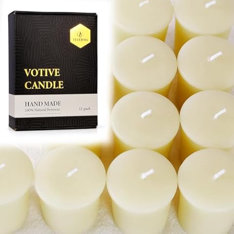 TELOSMA Organic Beeswax Votive Candles Cover