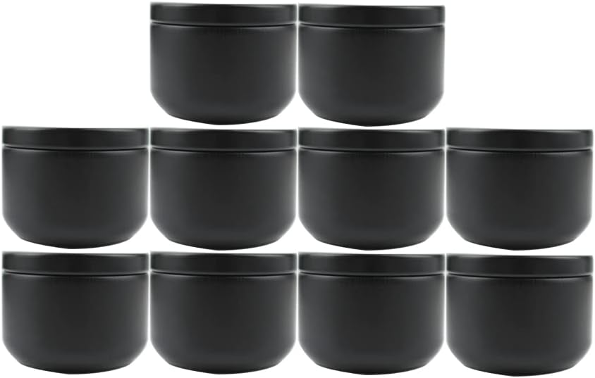 20 pcs Tinplate Candle Jars Round Empty Candle Jars DIY Making Candle and Storage Container for Tea Coffee Bea Candy Chocolate Sugar Spices (black)