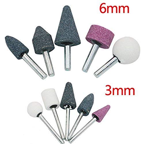 Up to Date Products & Tools 10 Pcs/Set Abrasive Polish Mounted Stone Set Grinding Burr Wheel Shank Grinder Tools Great For Grinding Polishing And Shaping Metal, Stone, Tile, Glass, Etc.