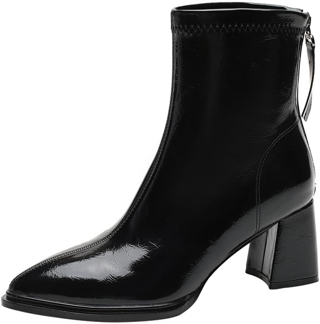 Pointed Toe Little Ankle Boots Spring Autumn Boots 2025 French Premium Chunky Heel Pumps 788-1