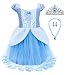 Princess Cinderella Rapunzel Little Mermaid Dress Costume for Baby Toddler Girl (4T, Blue)