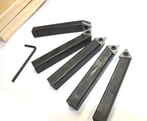Portaherramientas de Torno con Insertos de Carburo 3/8" 5 Piezas miniatura 2