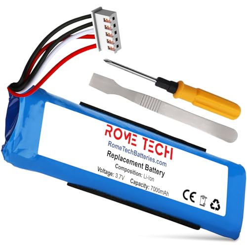 Rome Tech Replacement Battery for JBL Charge 3-3.7V 7000mAh Lithium Ion Rechargeable Battery with Spudger & Screwdriver Included