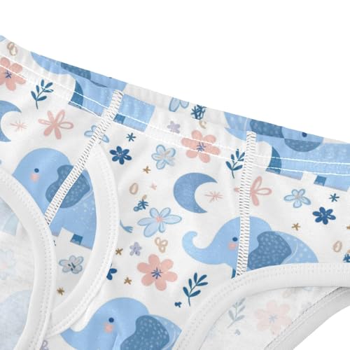 Wusikd Cute Elephants Boys' Underwear Cotton Moons Stars Boys Briefs Soft Toddler Underwear 2T4