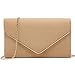 Dasein Ladies' Velvet Evening Clutch Handbag Formal Party Clutch For Women With Chain Strap (Camel)